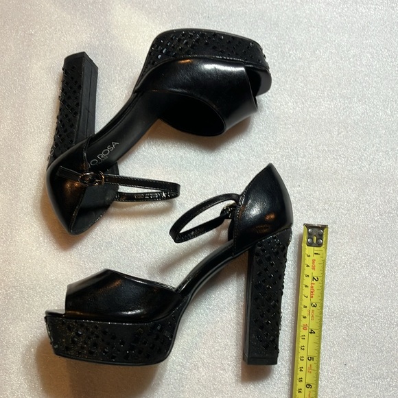 Studded party platform heels. Worn once. - Picture 3 of 7